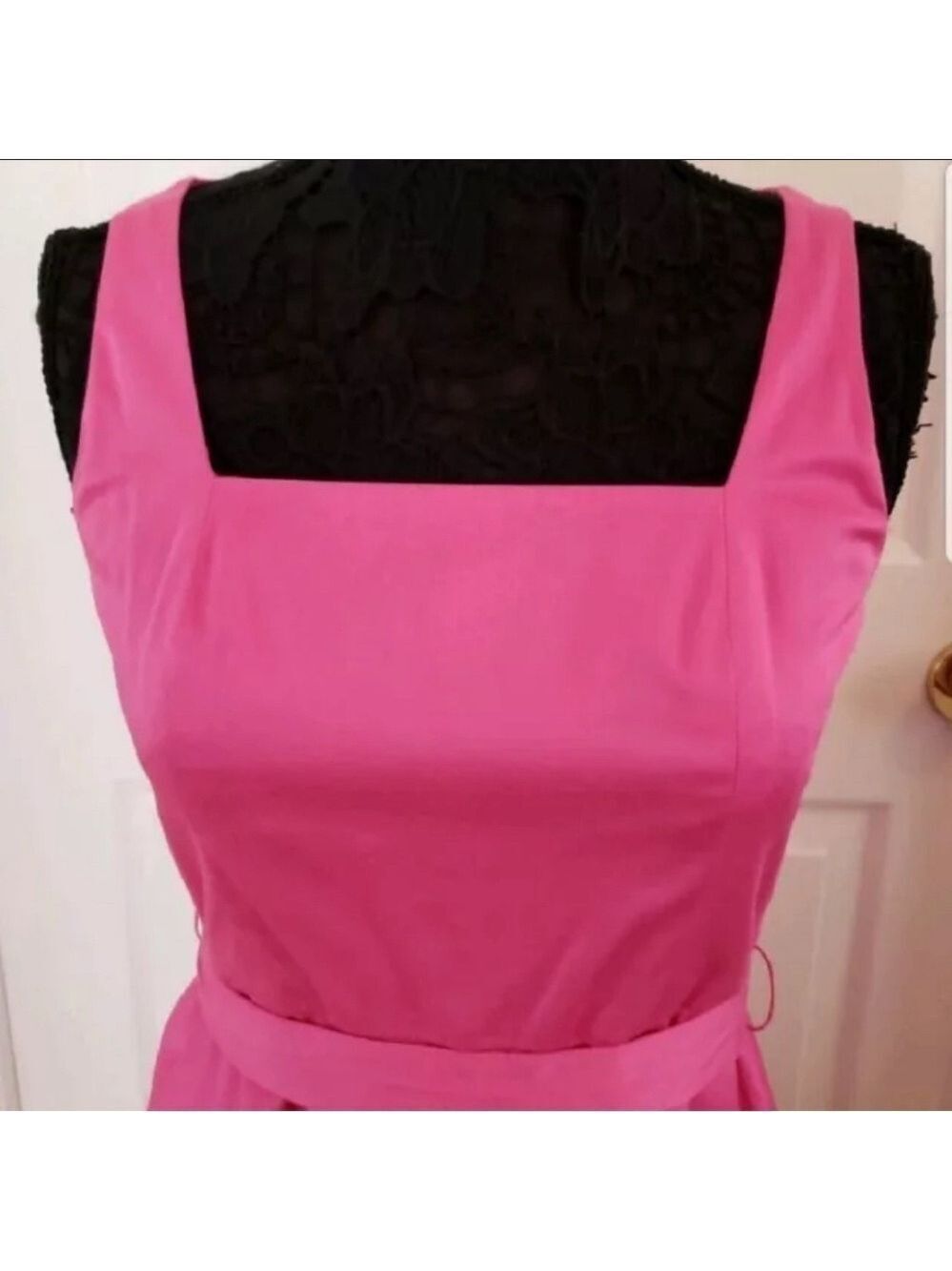 Chaps Ladies sleeveless A Line Dress Size 12 Maui Hot Pink NWT - Picture 2 of 6